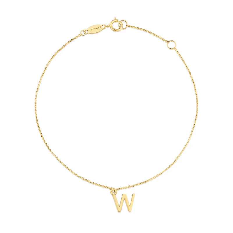 19cm (7.5") W Initial Bracelet in 10kt Yellow Gold