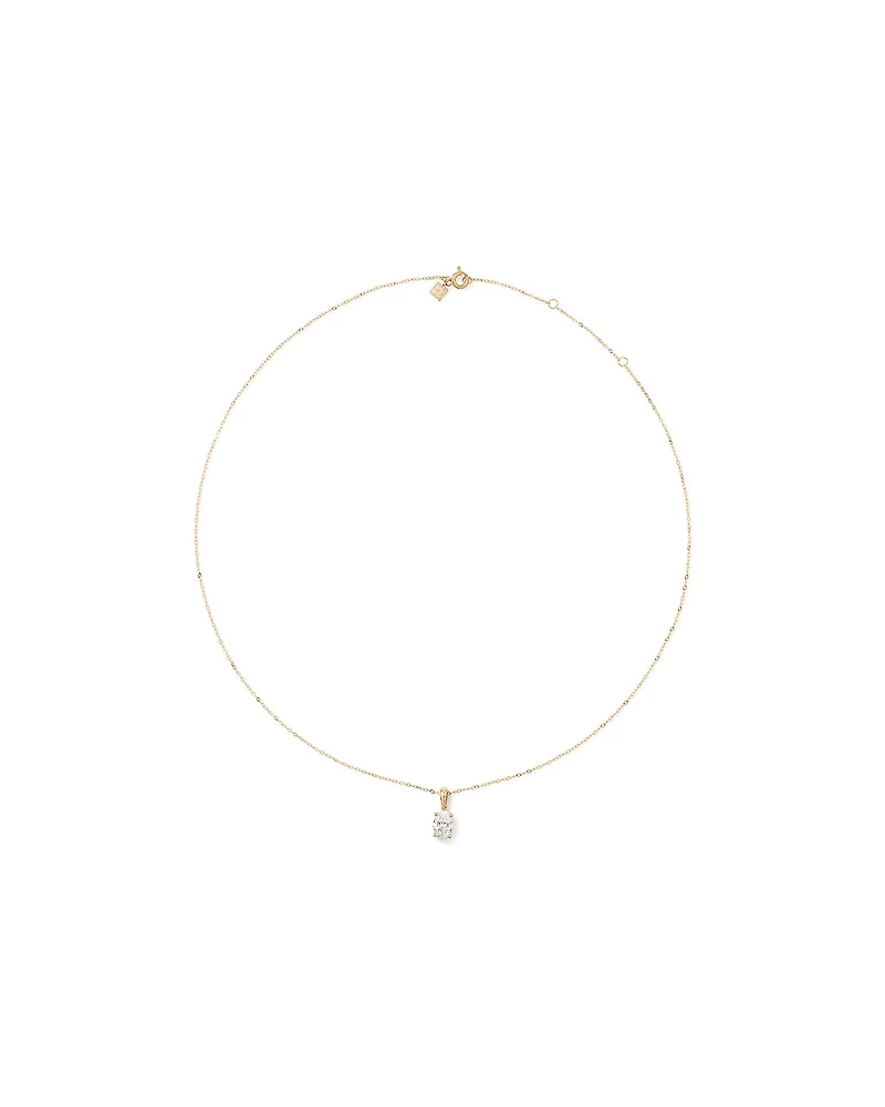 Pendentif solitaire en diamant taille ovale taille 1,00 carat TW en or jaune 10 carats
