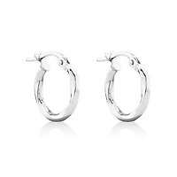 Square Twist Hoop Earrings in 10kt White Gold