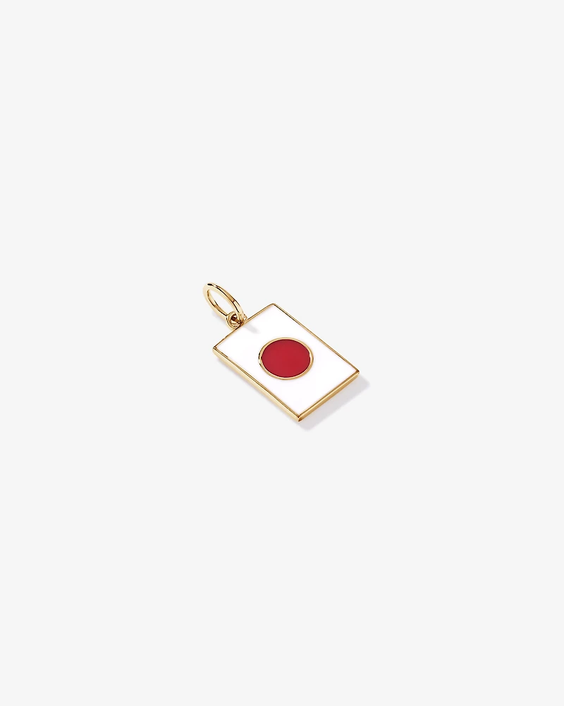 Pendentif du drapeau japonais en vermeil 18 kt