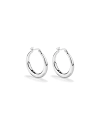 Graduated Domed Hoop Earrings in Sterling Silver