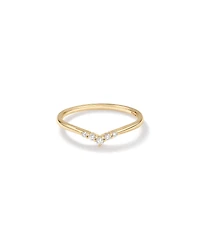 Diamond Chevron Wedding Band in 14kt Yellow Gold