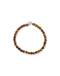 21cm Tiger's Eye Bead Bracelet in Sterling Silver