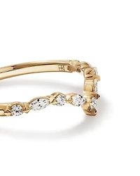 Alliance en or jaune 14 carats avec diamants de 0,25 carat et chevrons