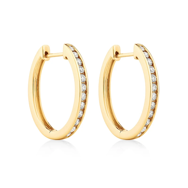 Huggie Earrings with 0.50 Carat TW of Diamonds 10kt Rose Gold