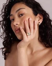 2.00 Carat TW Bezel Set Emerald Cut Lab-Grown Diamond Modern Cigar Band in 14kt Yellow Gold