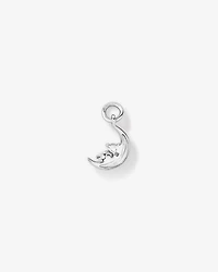 Charme de boucles d’oreilles Lune & Étoiles en argent sterling
