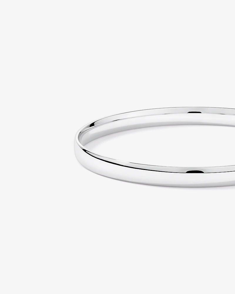 65mm (2.56") 5.5mm Width Solid Round Bangle in Sterling Silver