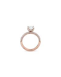 1.95 Carat TW Round Brilliant Laboratory-Grown Diamond Solitaire Side Accent Engagement Ring in 14kt Rose Gold