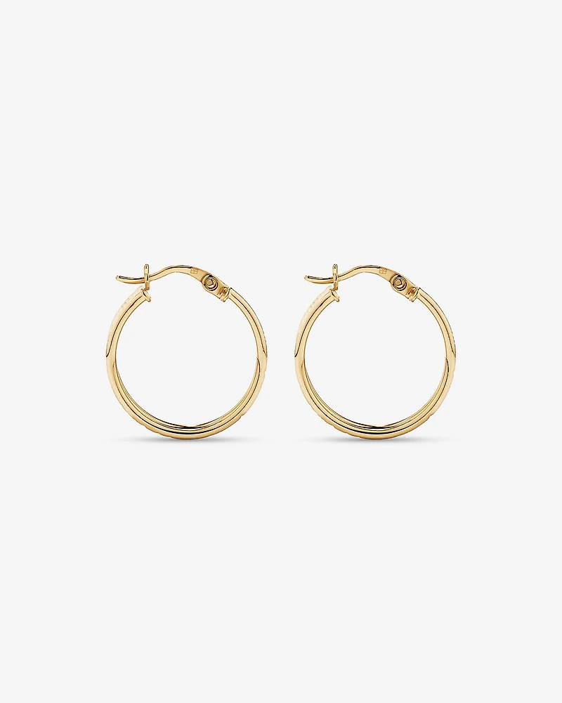 Textured Hoop Earrings in 18Kt Vermeil