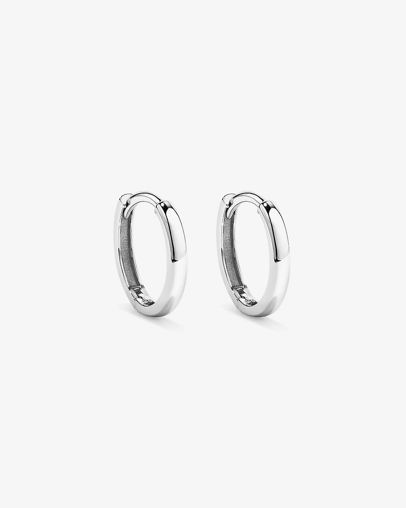 Boucles d'oreilles Huggie polies moyennes de 12 mm en argent sterling