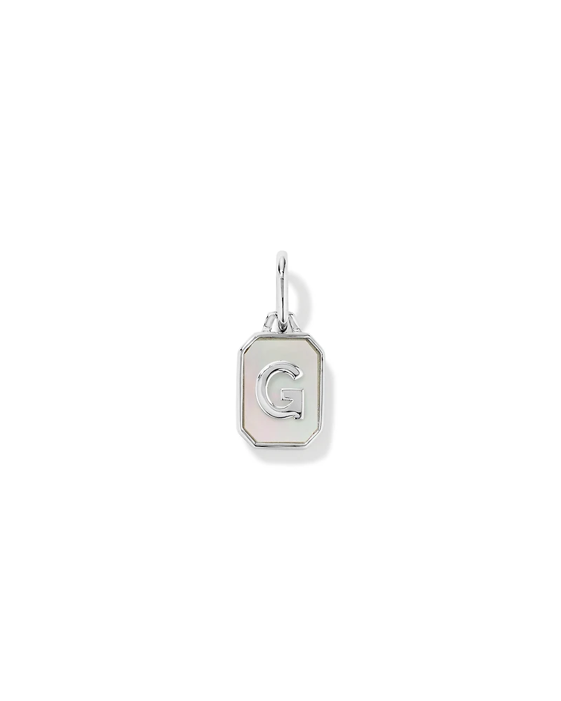 Letter Mother of Pearl Initial Pendant in Sterling Silver