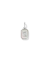 Letter Mother of Pearl Initial Pendant in Sterling Silver