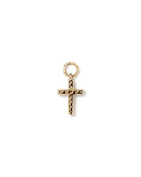 Cross Single Ear Charm with 0.04 Carat TW of Diamonds in 10kt Yellow Gold