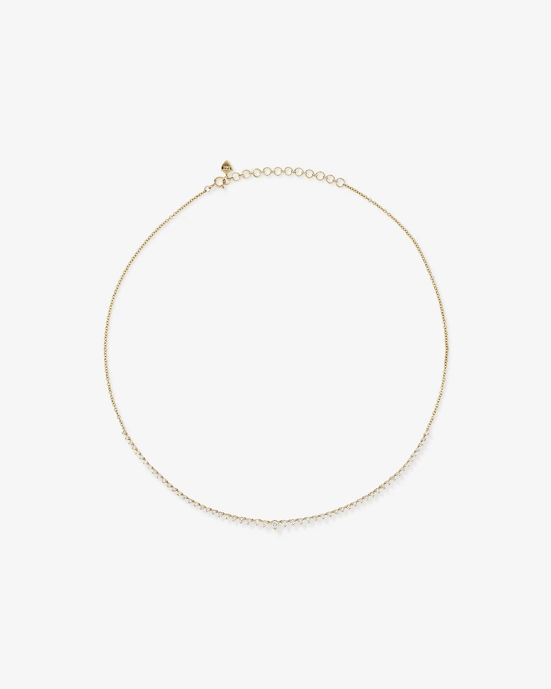 Carat TW Laboratory-Grown Diamond Tennis Necklace set 10kt White Gold