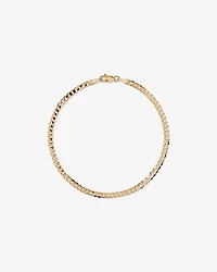 17cm (22") 3mm Width Solid Flat Bevelled Curb Bracelet in 10kt Yellow Gold