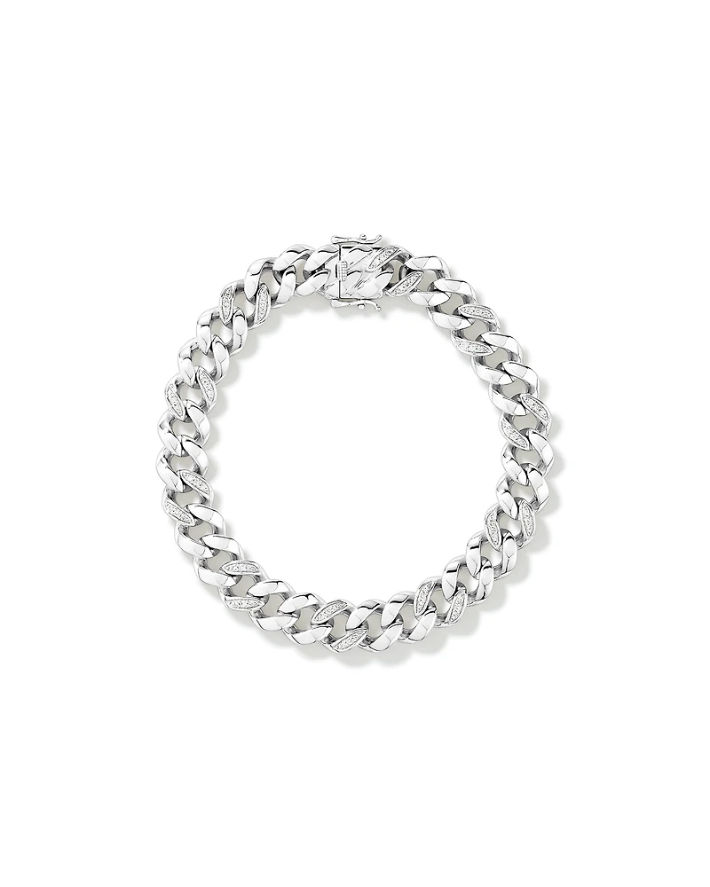 Bracelet de courbe en diamant TW Lab 21 cm 0,40 carat en argent sterling