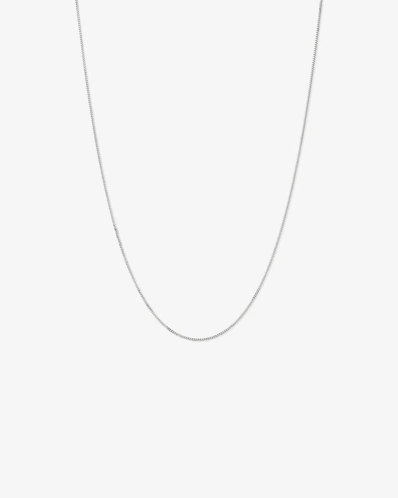 55cm (22") 1-1.5mm Width Fine Curb Chain Necklace in Sterling Silver