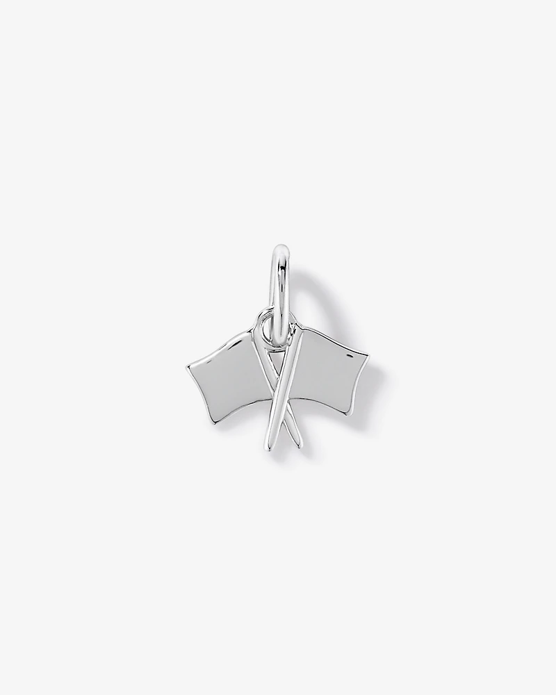 Pendentif drapeaux de course en argent sterling
