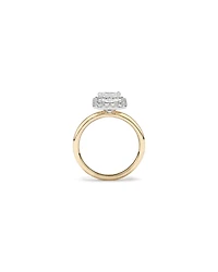 2.34 Carat TW Emerald Cut Laboratory-Grown Diamond Halo Engagement Ring in 14kt Yellow Gold