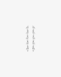 Cubic Zirconia Vine Drop Stud Earrings in Sterling Silver