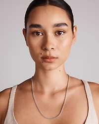 55cm (22") 3.5mm Width Miami Curb Chain in Sterling Silver