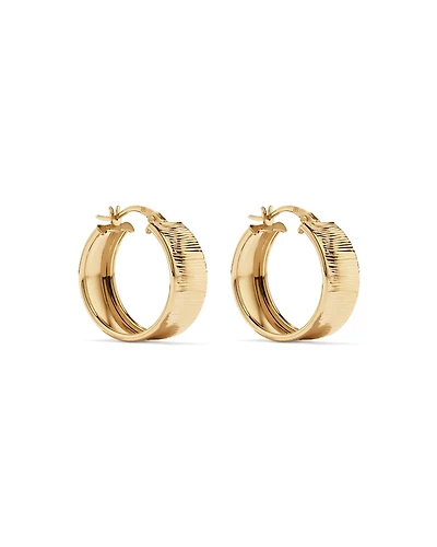 Textured Hoop Earrings in 18Kt Vermeil