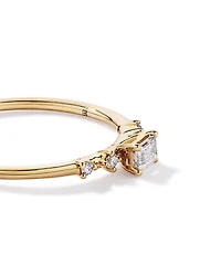 0.20 Carat TW Emerald Cut and Round Brilliant Laboratory-Grown Diamond Promise Ring 10kt Gold