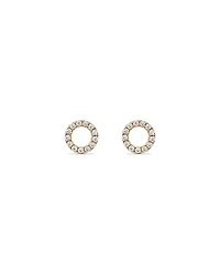Cubic Zirconia Open Circle Stud Earrings in 10kt Yellow Gold
