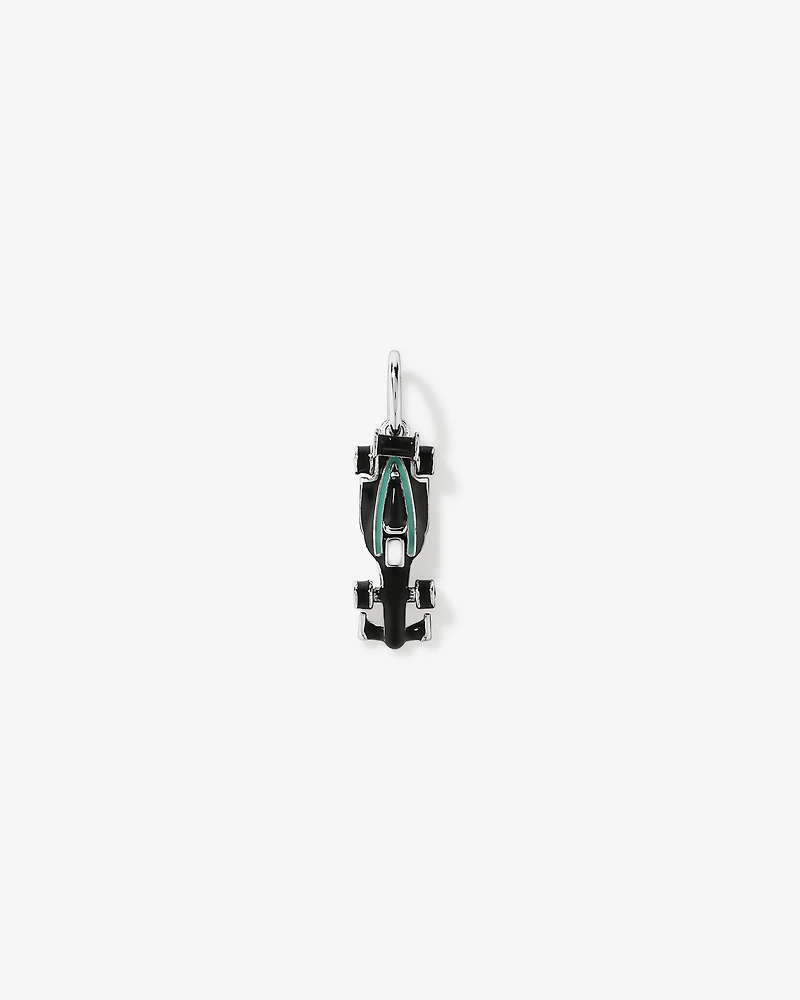 Teal Racing Car Pendant in Sterling Silver