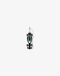 Teal Racing Car Pendant in Sterling Silver