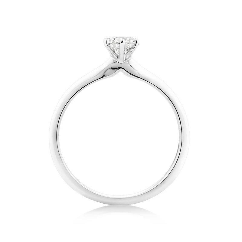 Bague de fiançailles en or blanc 18 K à diamant solitaire certifié totalisant 0,34 ct