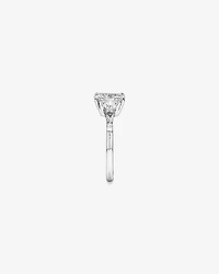 2.86 Carat TW Radiant Cut Laboratory-Grown Diamond Fancy Side Stone Engagement Ring 14kt White Gold