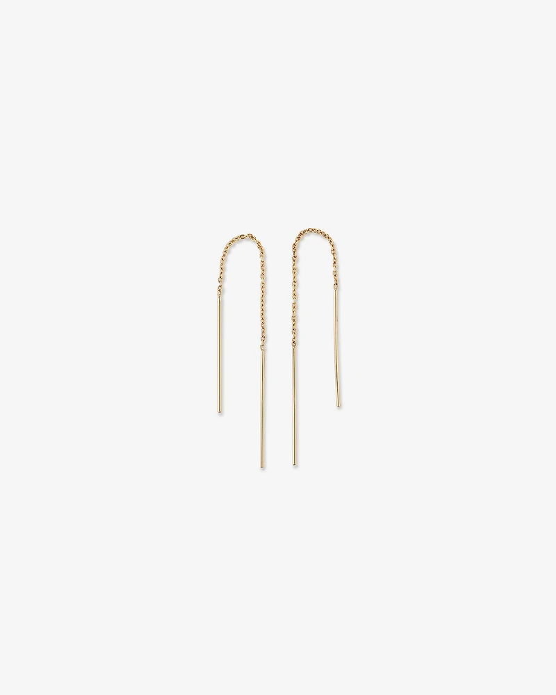 93mm Bar Threader Earrings in 10kt Yellow Gold