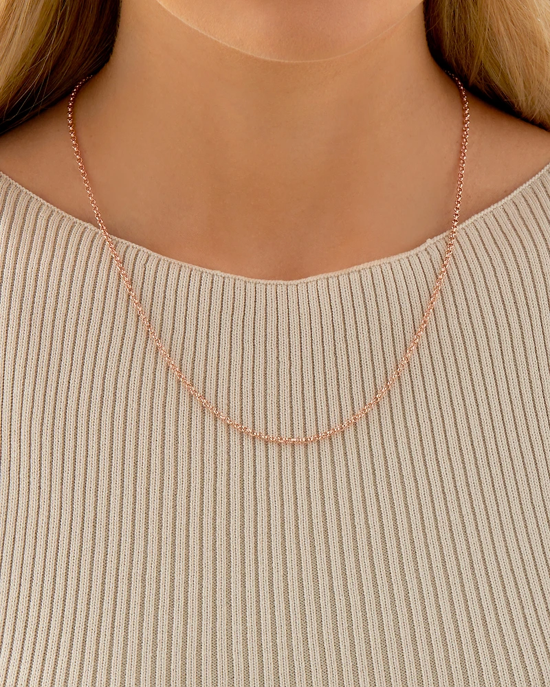 50cm (20") Hollow Belcher Chain in 10kt Rose Gold