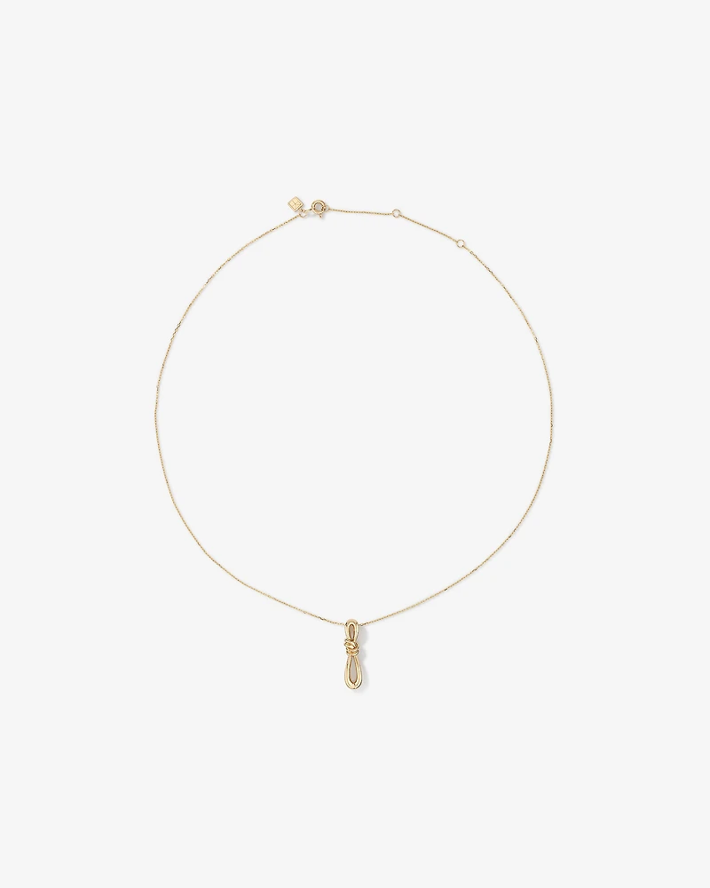 Vertical Sliding Knot Pendant Necklace in 10kt Yellow Gold