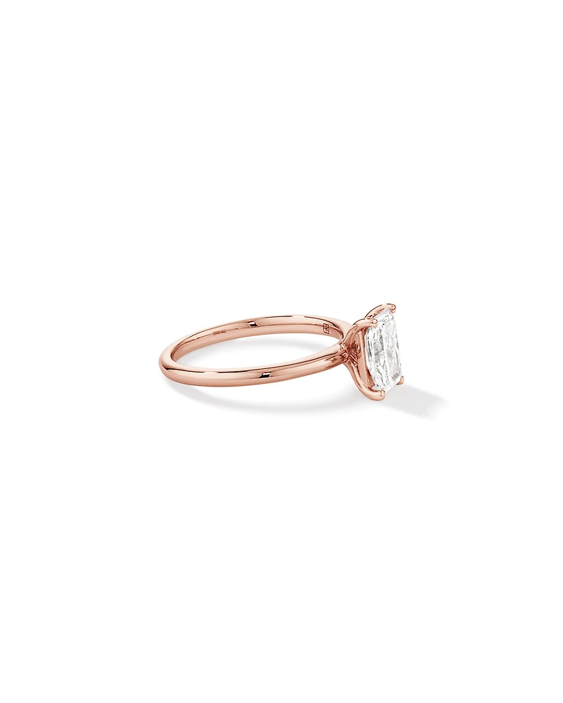 1.25 Carat TW Radiant Laboratory-Grown Diamond Solitaire Engagement Ring in 14kt Rose Gold