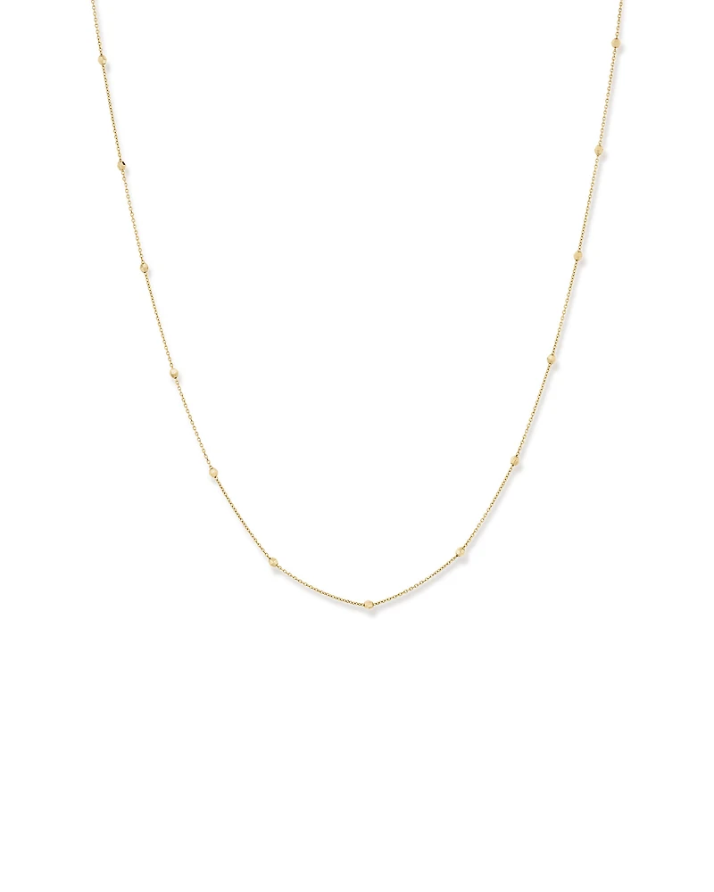 45cm (18") 2mm-2.5mm Width Adjustable Bead Necklace 10kt Yellow Gold