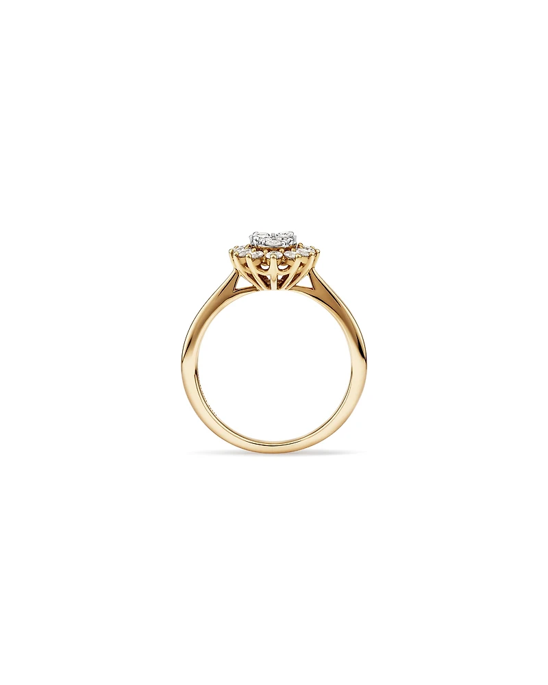 Cluster Ring with 0.62 Carat TW of Diamonds in 14kt Yellow Gold