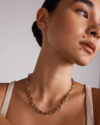 42.5cm Hollow Oval Paperclip Chain in 10kt Yellow Gold