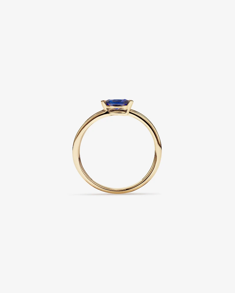 East West Marquise-Cut Created Sapphire Wrap Ring in 10kt Yellow Gold