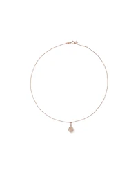 Pear Cut Morganite Gemstone and 0.25 Carat TW Diamond Halo Pendant Necklace in 10kt Rose Gold
