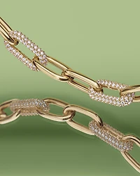 Bracelet Luxe Links avec zirconie cubique en Vermeil 18 kt