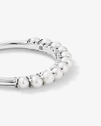 Cultured Freshwater Pearl Band Ring 10kt White Gold