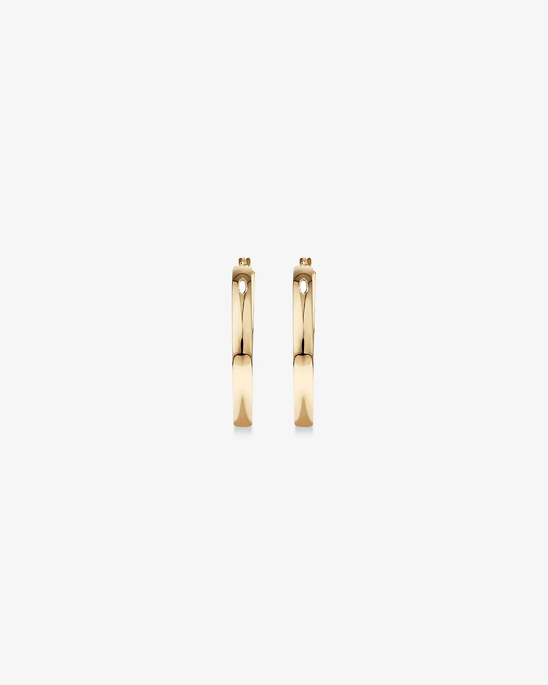 30mm Rounded Flat Hoop Earrings in 10kt Yellow Gold