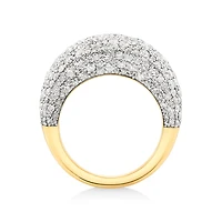 Bague Stardust en or jaune 14 K et en rhodium à diamants totalisant 4,06 ct