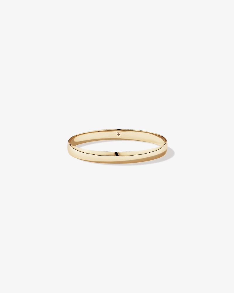 65mm (2.5") 7.7mm Width Solid Oval Bangle in 10kt Yellow Gold