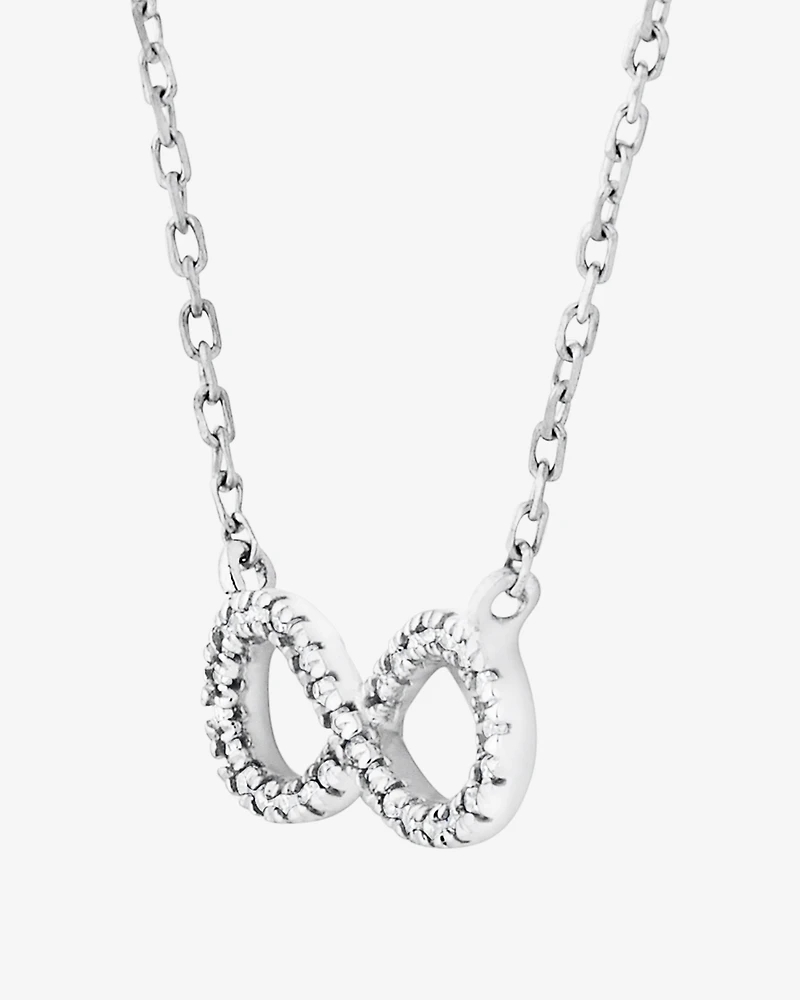 Collier Infinity en argent sterling avec diamants