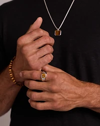Tiger’s Eye Square Ring in Sterling Silver