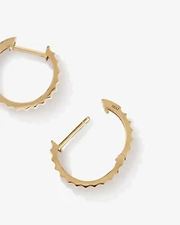 Ribbed Huggie Hoop Earrings 10kt Yellow Gold
